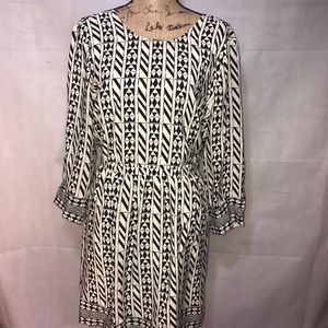 Madewell Silk Geometric Print Sz 12 midi Dress